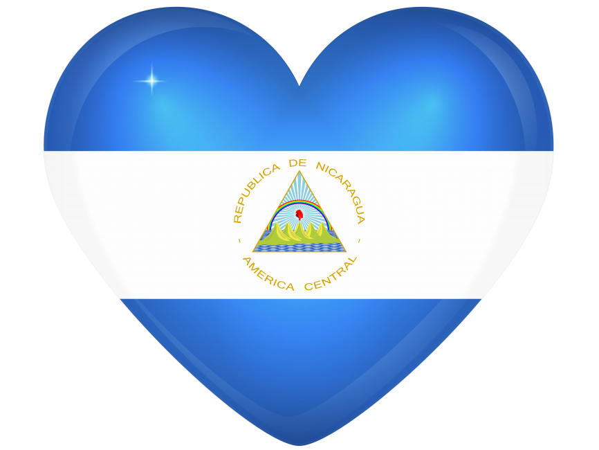 Nicaragua Large Heart Flag