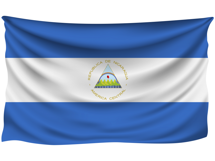 Nicaragua Wrinkled Flag