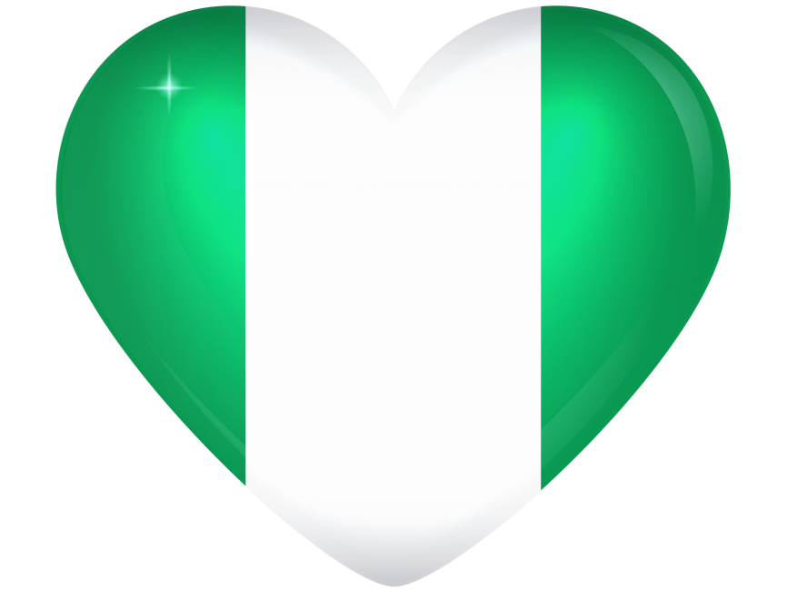 Nigeria Large Heart Flag