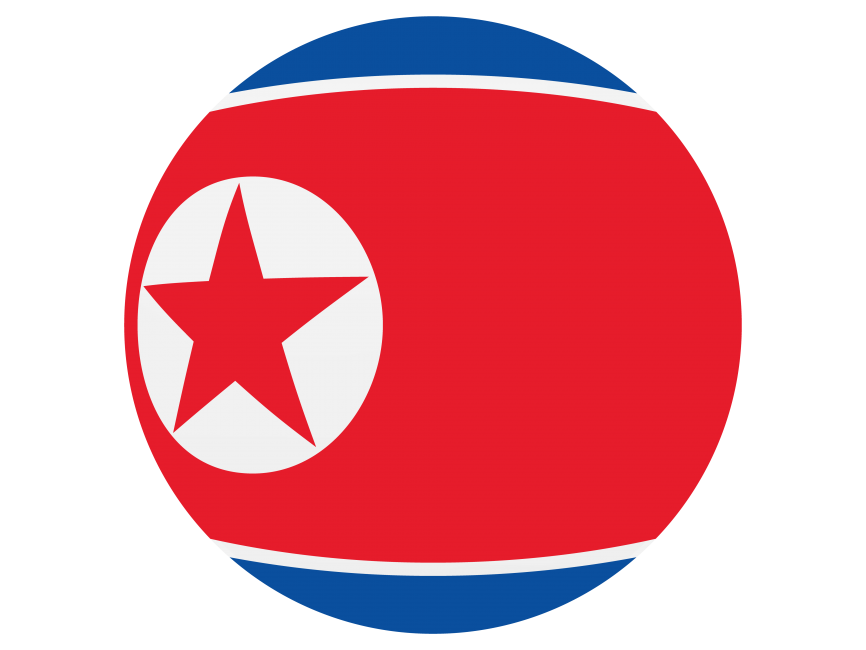 North Korea Round Flag