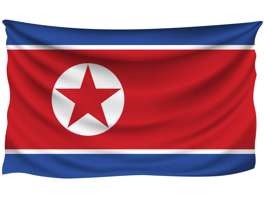North Korea Wrinkled Flag