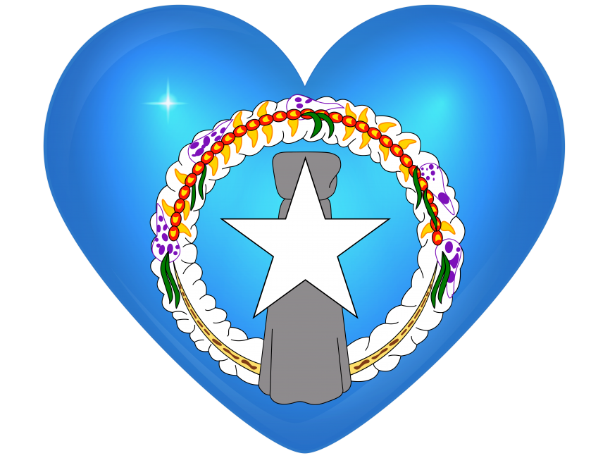 Northern Mariana Islands Large Heart Flag