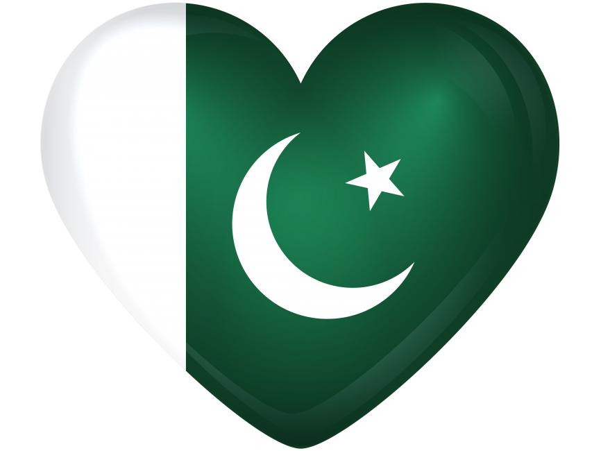 Pakistan Large Heart Flag