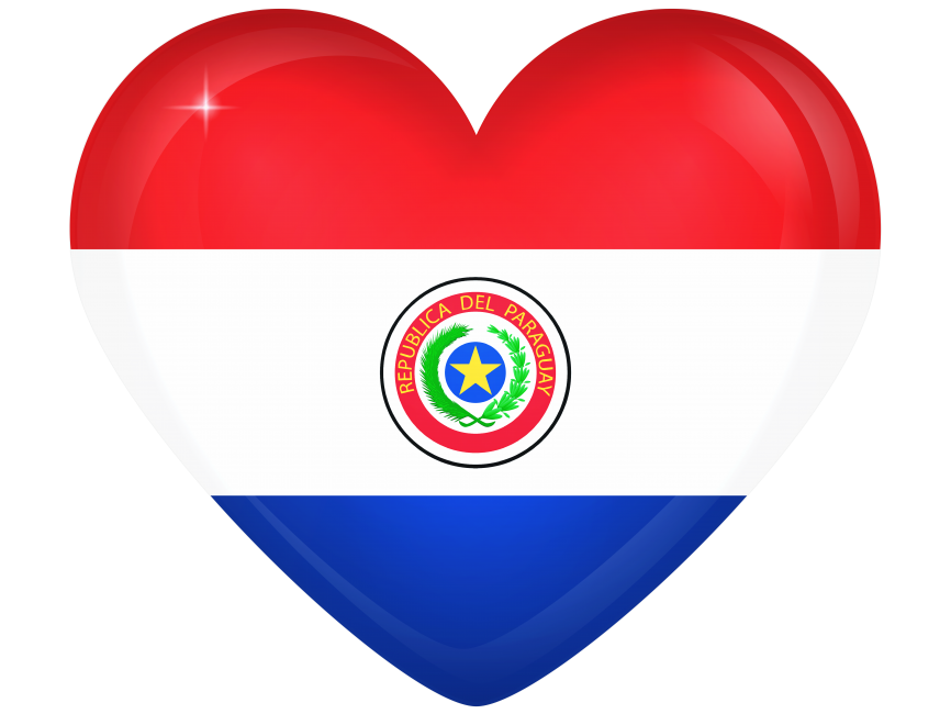 Paraguay Large Heart Flag