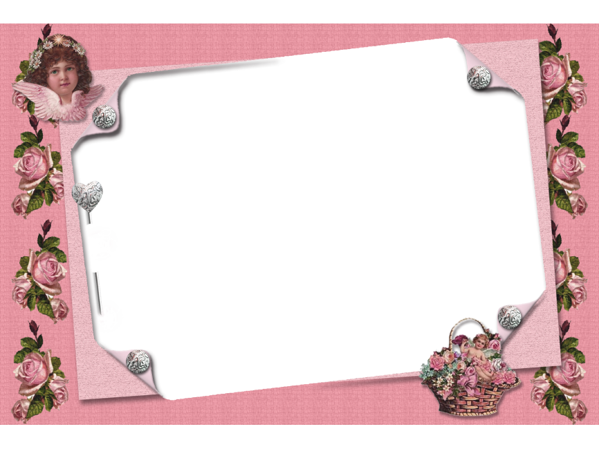 Pink Transparent Frame with Angel