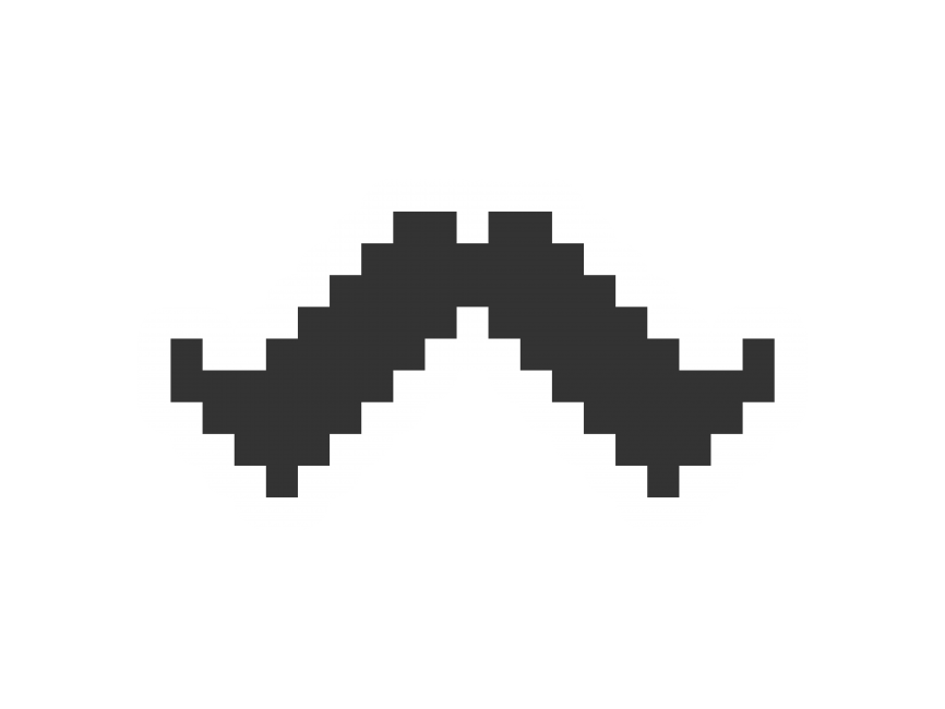 Pixel Art Mustache Sticker
