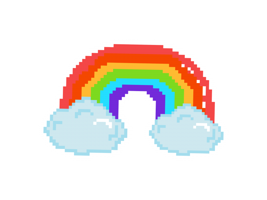 Pixel Art Rainbow Stickers