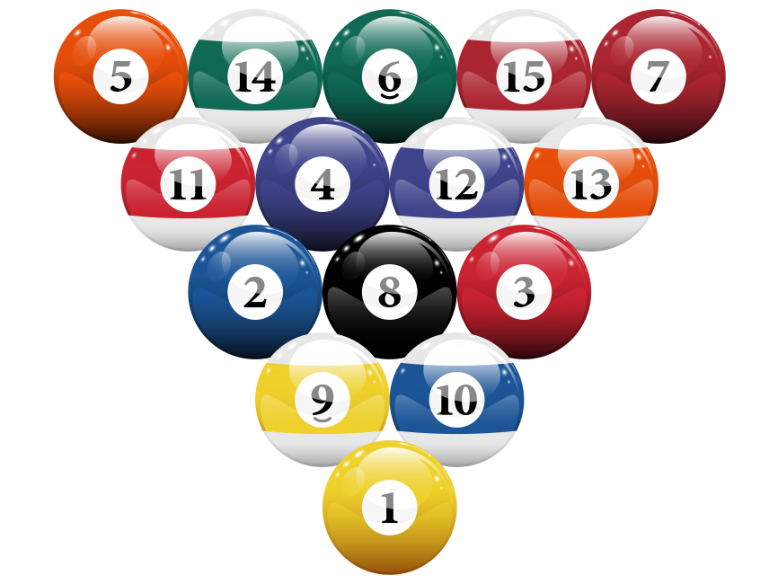 Racked Billiard Pool Balls