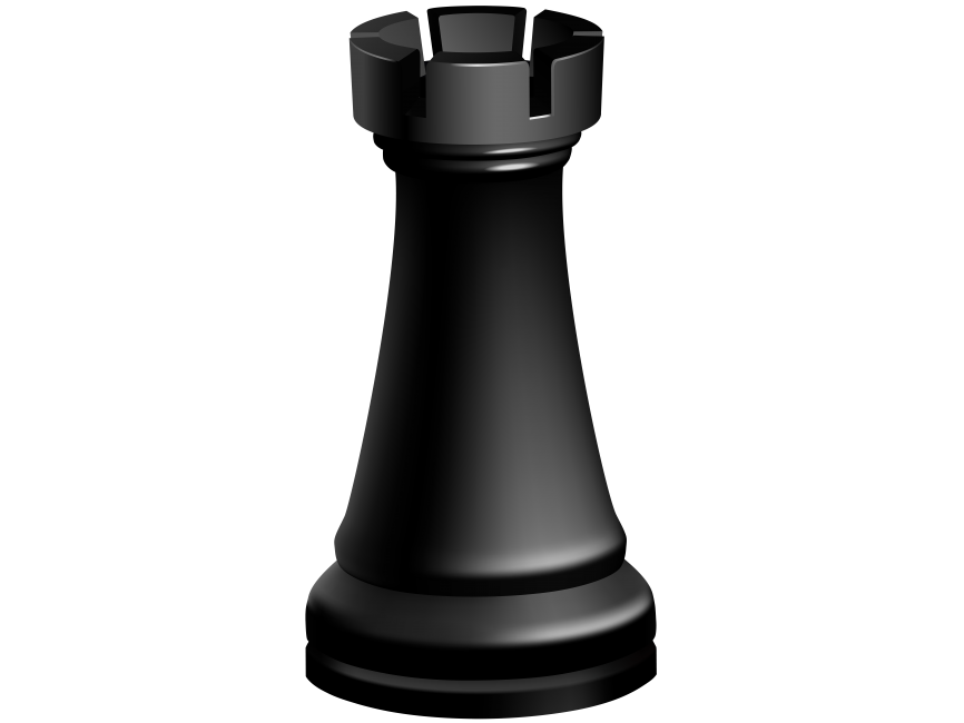 Rook Black Chess Piece