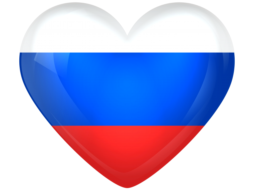 Russia Large Heart Flag