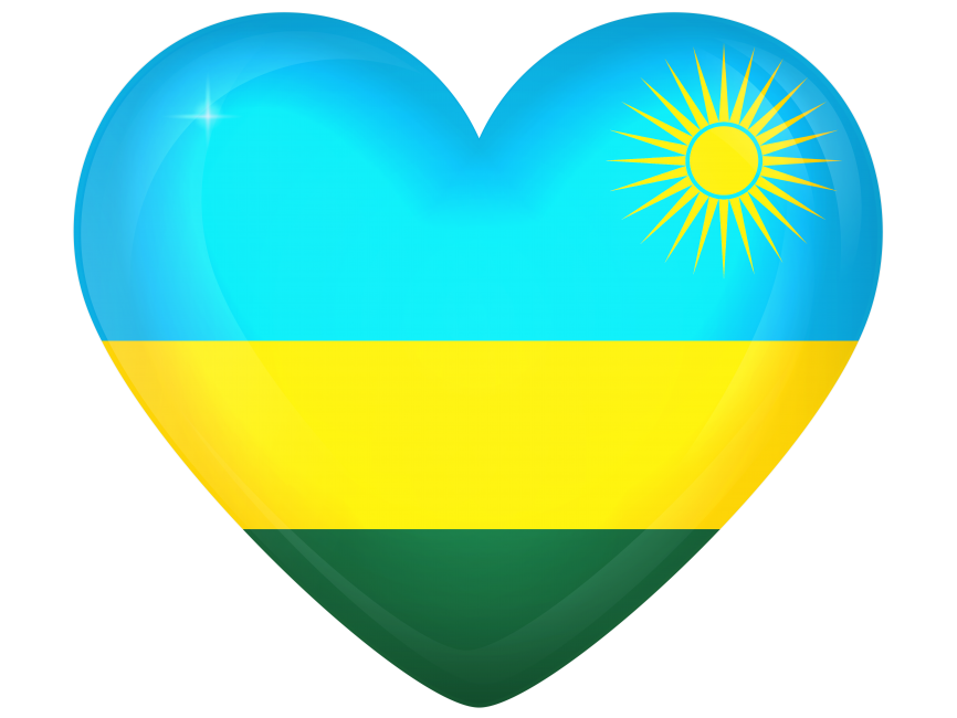 Rwanda Large Heart Flag