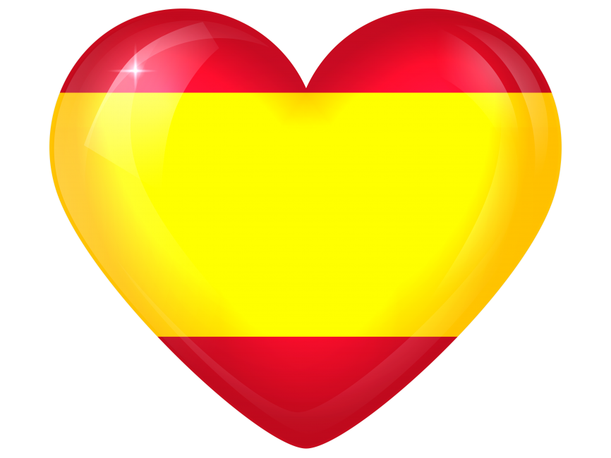 Spain Large Heart Flag