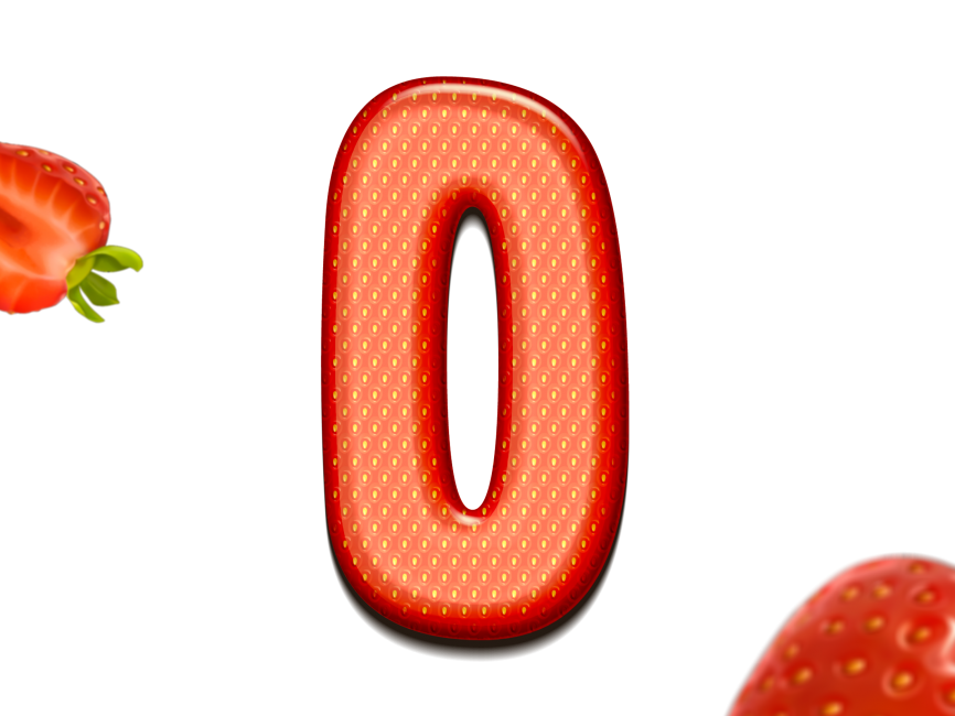 Strawberry Letter D 3D Text