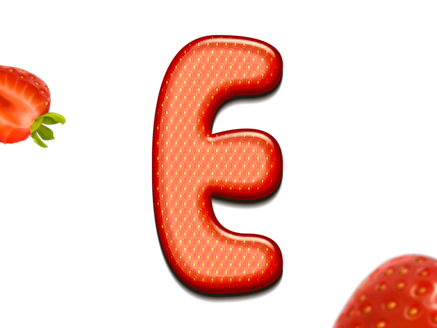 Strawberry Letter E 3d Text Png Transparent Design Freepngdesign Com