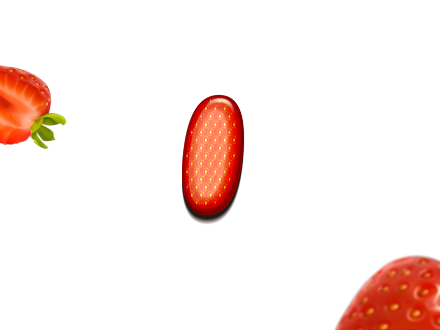 Strawberry Letters Comma 3D Text