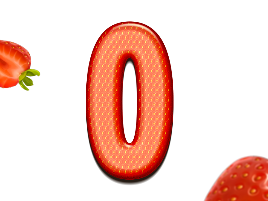 Strawberry Letters O 3D Text