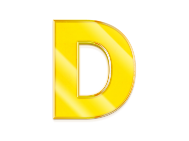 3D Golden Letter D