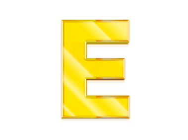 3D Golden Letter E