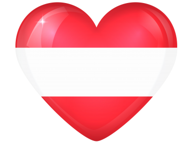 Austria Large Heart Flag