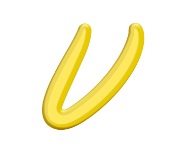 Banana Style Letter V