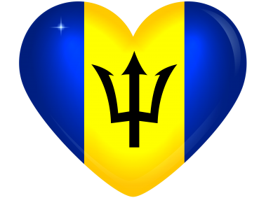 Barbados Large Heart Flag
