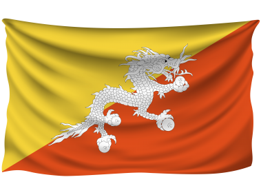Bhutan Wrinkled Flag