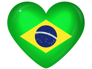 Brazil Large Heart Flag