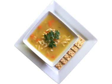 Chicken Noodle Soup on Plate