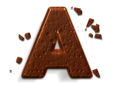 Chocolate Style 3D Letter A