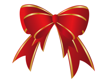 Christmas Red Gold Bow