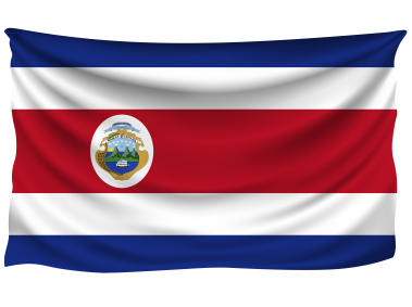 Costa Rica Wrinkled Flag