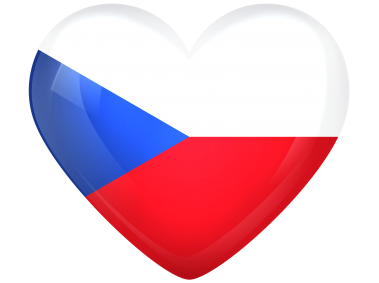 Czech Republic Large Heart Flag