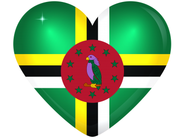 Dominica Large Heart Flag