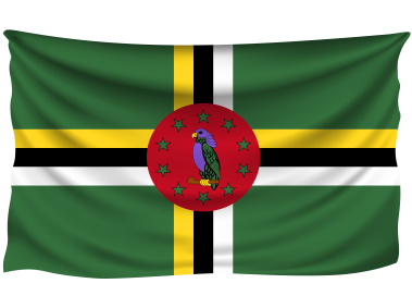 Dominica Wrinkled Flag