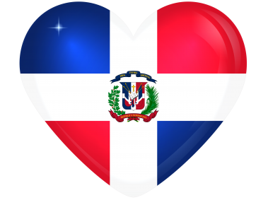 Dominican Republic Large Heart Flag