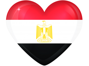 Egypt Large Heart Flag