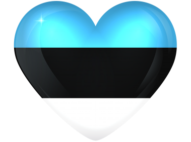 Estonia Large Heart Flag