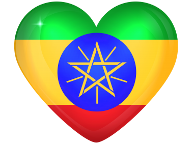 Ethiopia Large Heart Flag