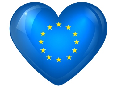 European Union Large Heart Flag