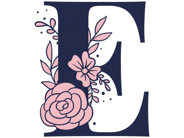 Floral Alphabet E Letter