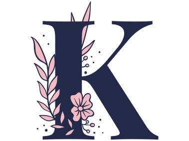Floral Alphabet K Letter