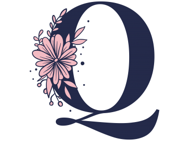 Floral Alphabet Q Letter