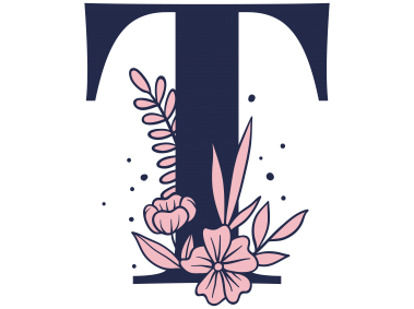 Floral Alphabet T Letter