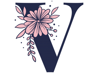 Floral Alphabet V Letter