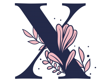Floral Alphabet X Letter