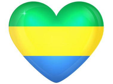Gabon Large Heart Flag