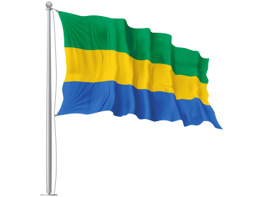Gabon Waving Flag PNG Image