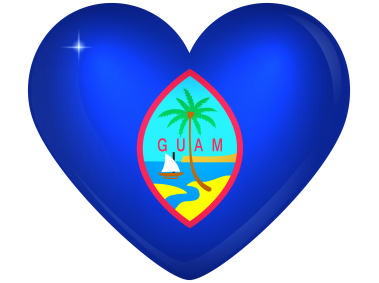 Guam Large Heart Flag
