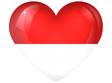 Indonesia Large Heart Flag