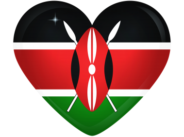 Kenya Large Heart Flag